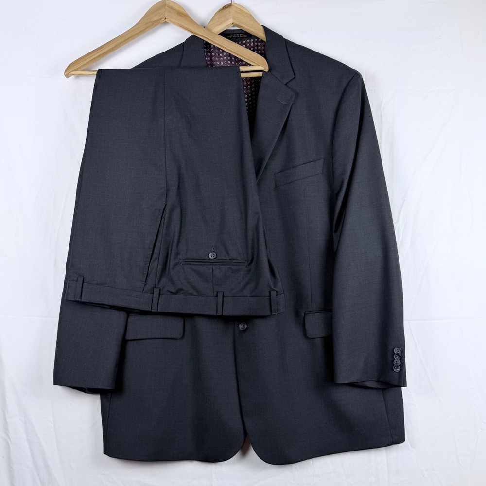 Jos A Bank RESERVE Gray Suit 50L Vitale Barberis Canonico Super 150's Wedding